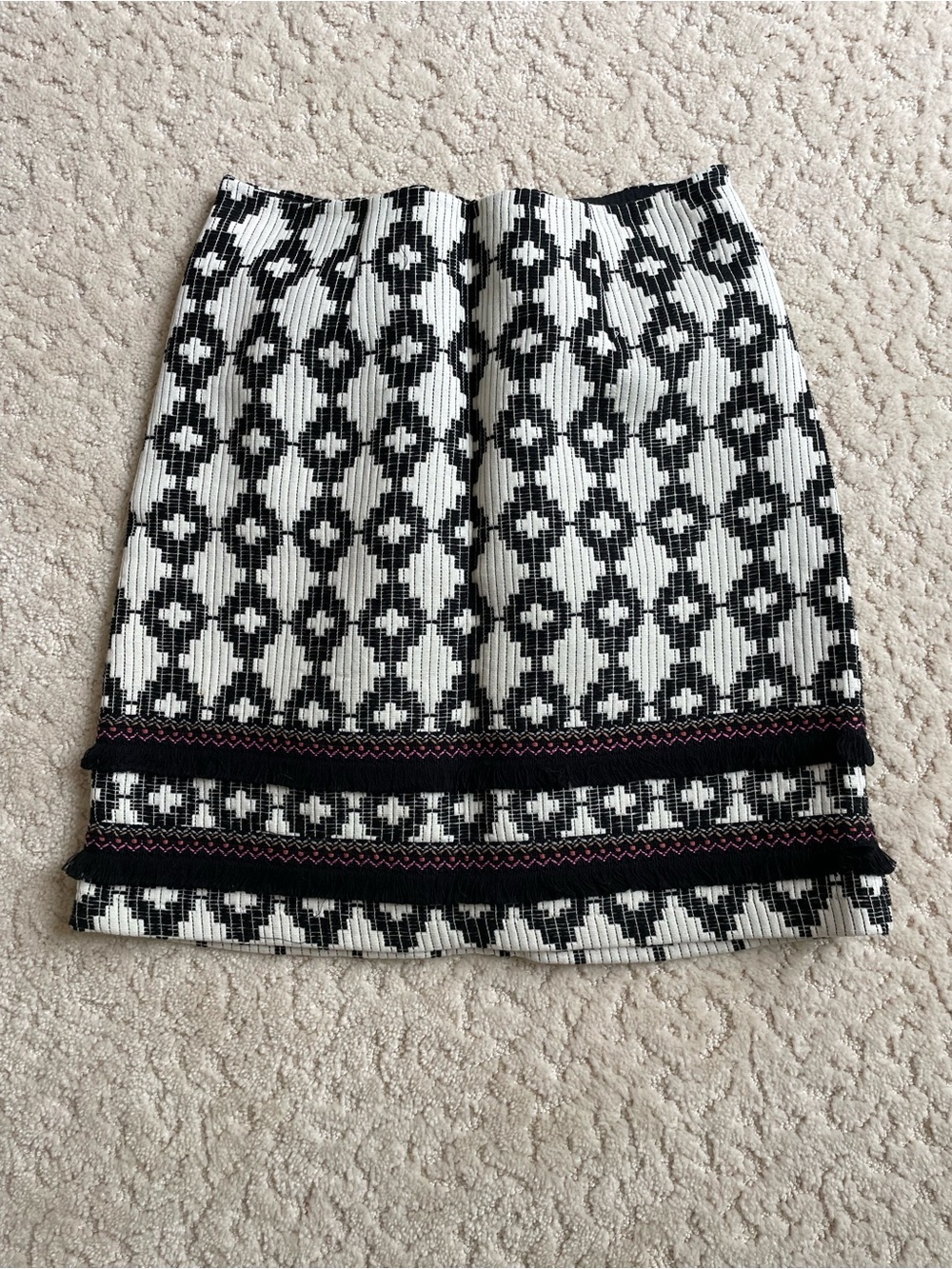 Merona Black and White Geometric Pencil Skirt